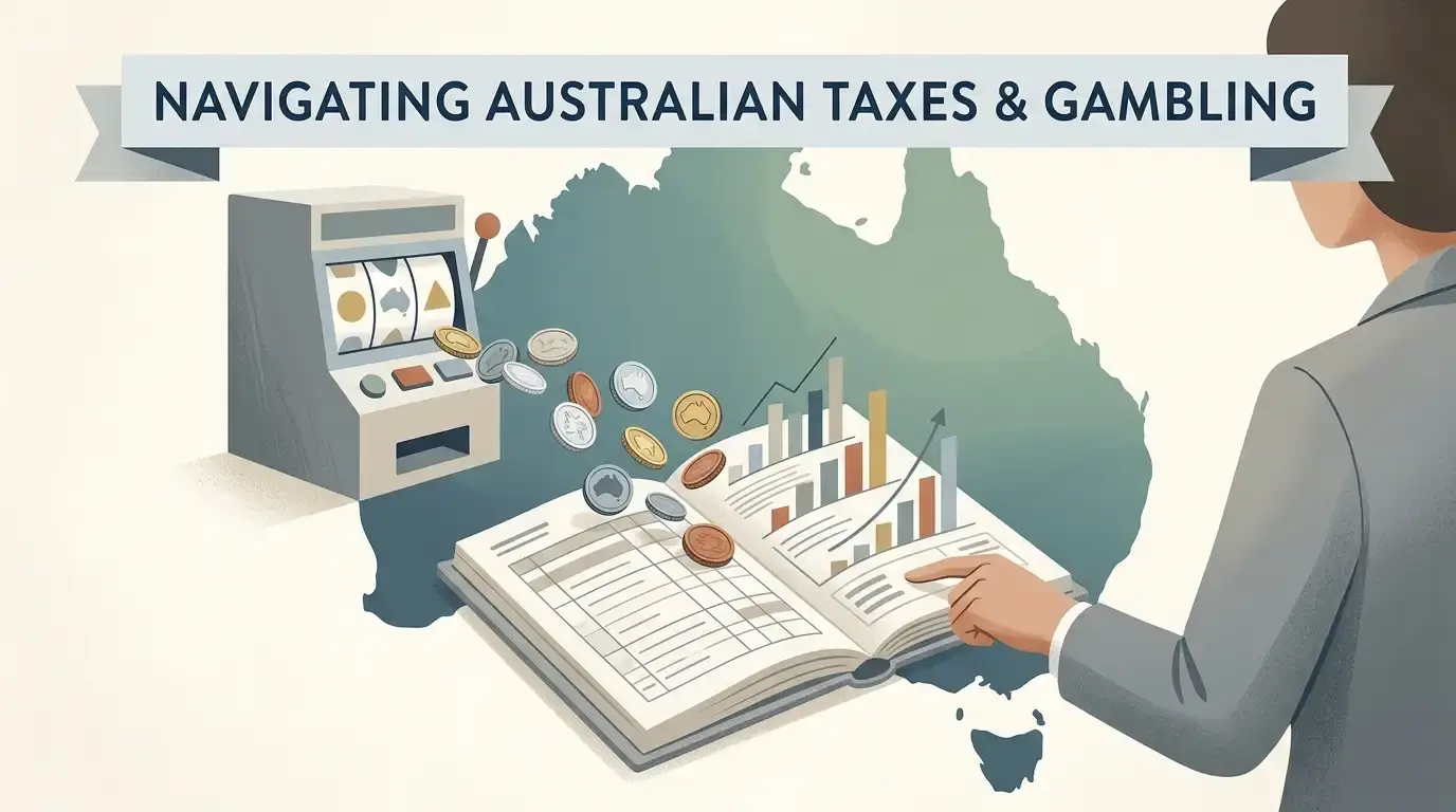Editorial illustration about Australian gambling winnings and tax